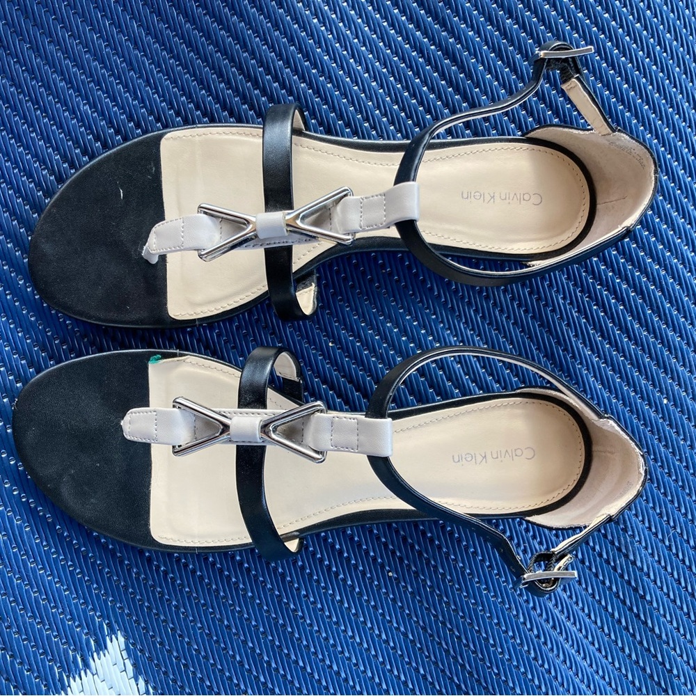 Calvin Klein black/tan sandals